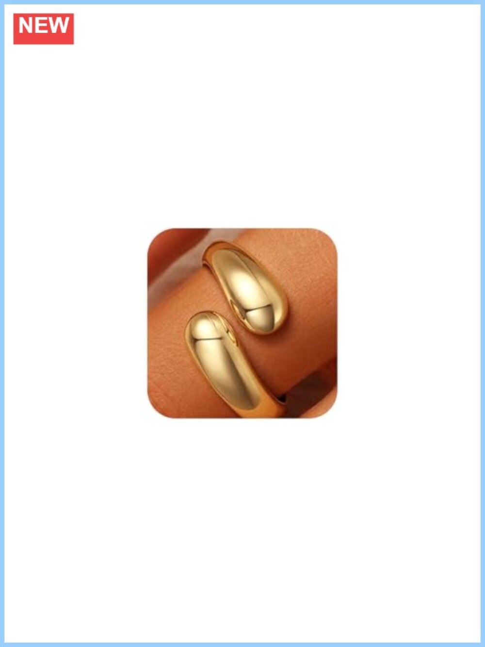 14K Solid Color Plated Chunky Open Twist Stackable Ring Adjustable Band